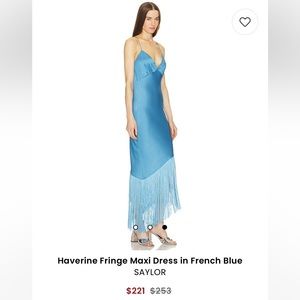 Saylor Haverine Fringe Maxi Dress in French Blue